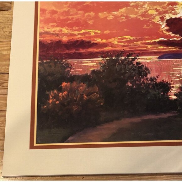 38x32 Mounted Triple Matted Sunset Art Print NUAGES by LITTORIO DEL SIGNORE 2003 - Picture 4 of 6